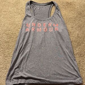 Under Armour Women's Gray Tank Top with Pink Logo